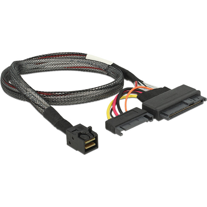 DeLOCK SFF-8643 male > U.2 SFF-8639 female + SATA voedingsstekker adapter