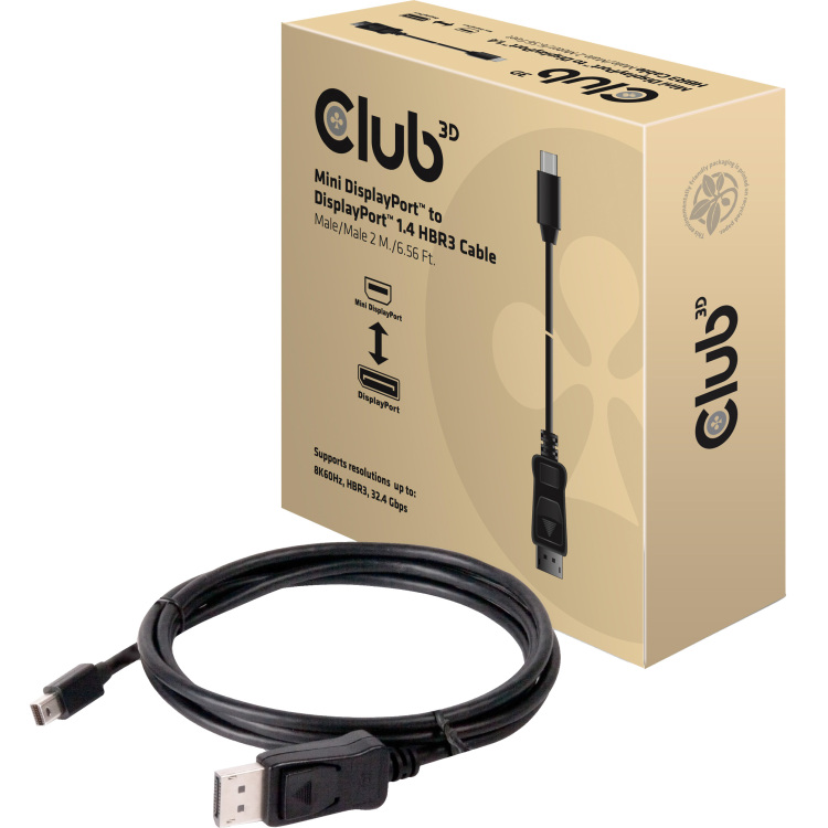 Club 3D Mini DisplayPort > Displayport 1.4 HBR3 kabel