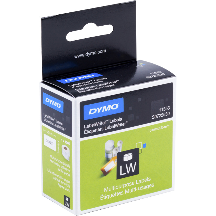 Dymo LW multi-functionele etiketten, 13 mm x 25 mm label