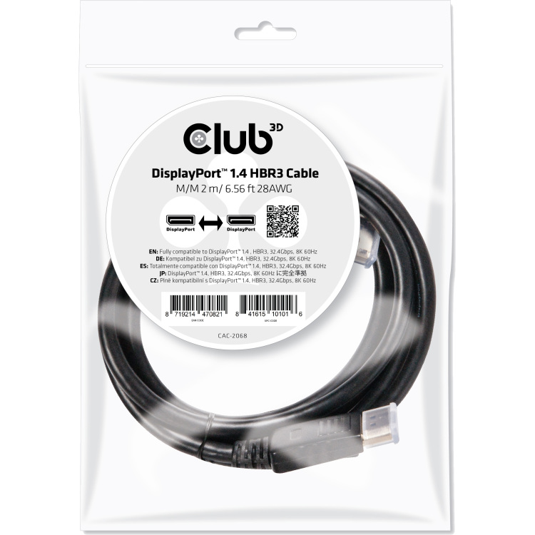 Club 3D DisplayPort 1.4 - DisplayPort 1.4 male-male kabel