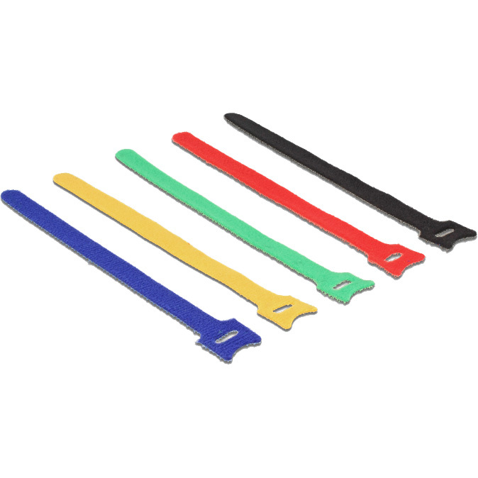 DeLOCK Hook-and-loop fasteners coloured, 10 stuks kabelbinder