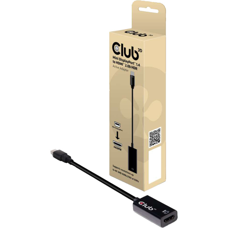 Club 3D Mini DisplayPort 1.4 > HDMI 2.0b HDR Active Adapter