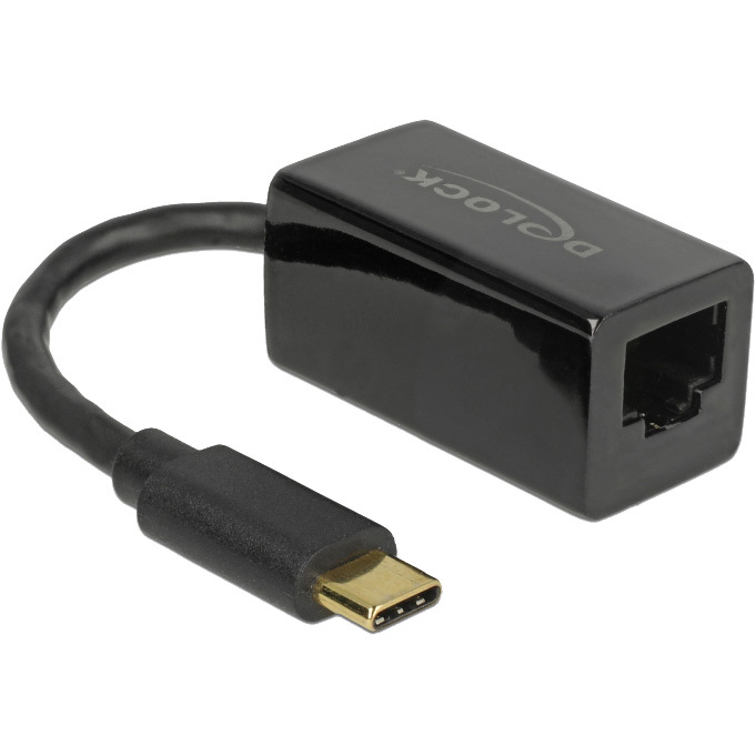 DeLOCK SuperSpeed USB-C (USB 3.1 Gen 1) male > Gigabit LAN 10/100/1000 Mbps compact adapter