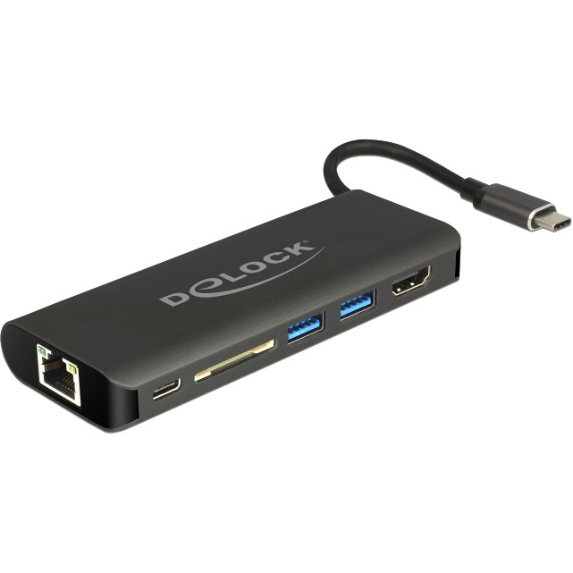 DeLOCK USB Type-C 3.1 Docking Station HDMI 4K 30 Hz, Gigabit LAN en USB PD functie dockingstation