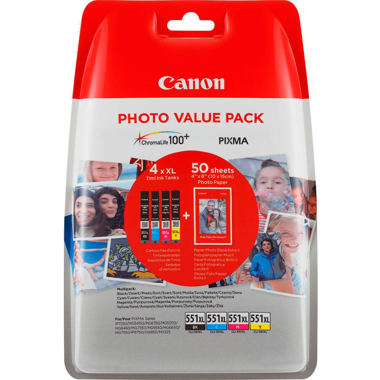 Canon Foto Valuepack CLI-551XL inkt