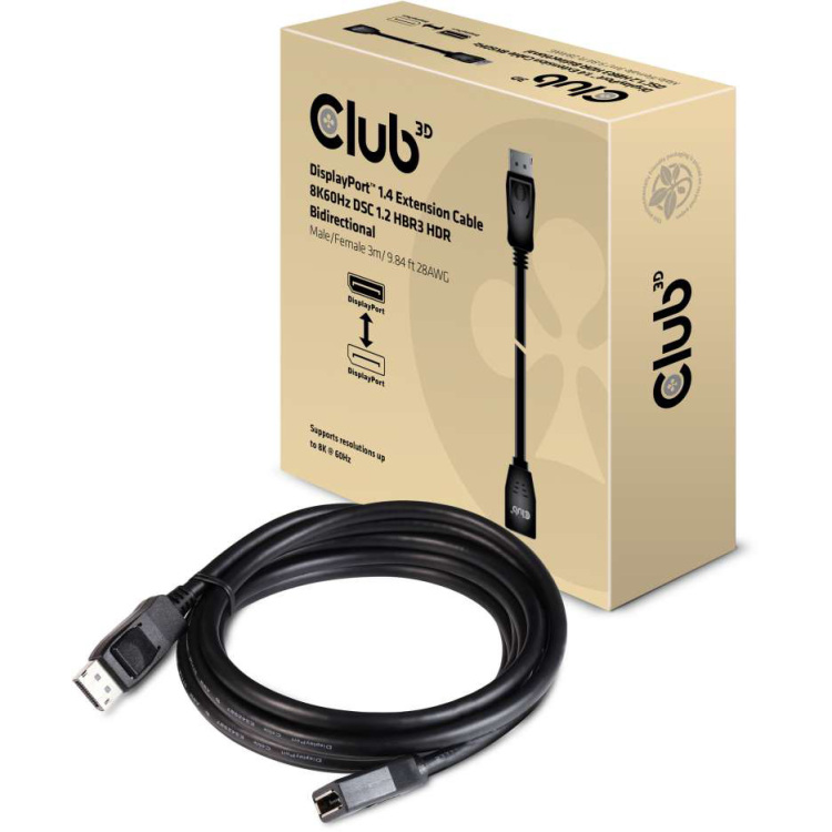 Club 3D DisplayPort 1.4 DSC 1.2 HBR3 HDR Bidirectionaal kabel