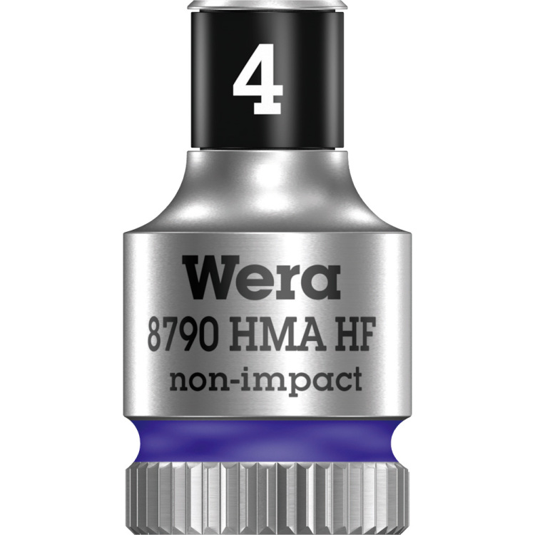Wera 8790 HMA HF Zyklop Hand- en Machinedop 4mm, met 1/4"-aandrijving, met vasthoudfunctie dopsleutel