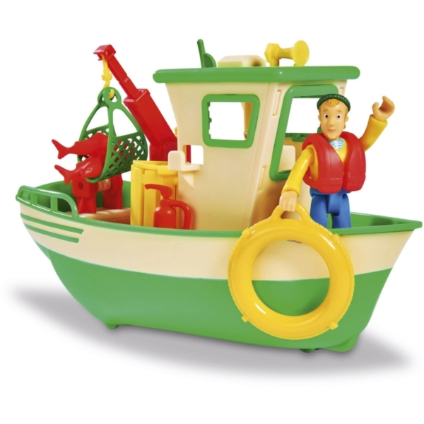Simba Brandweerman Sam - Charlie's vissersboot met figuur speelgoedvoertuig
