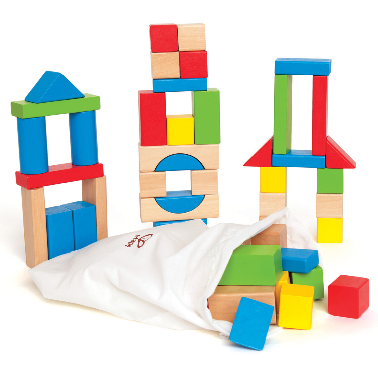 Hape Kleurrijke houten blokken bouwsteen