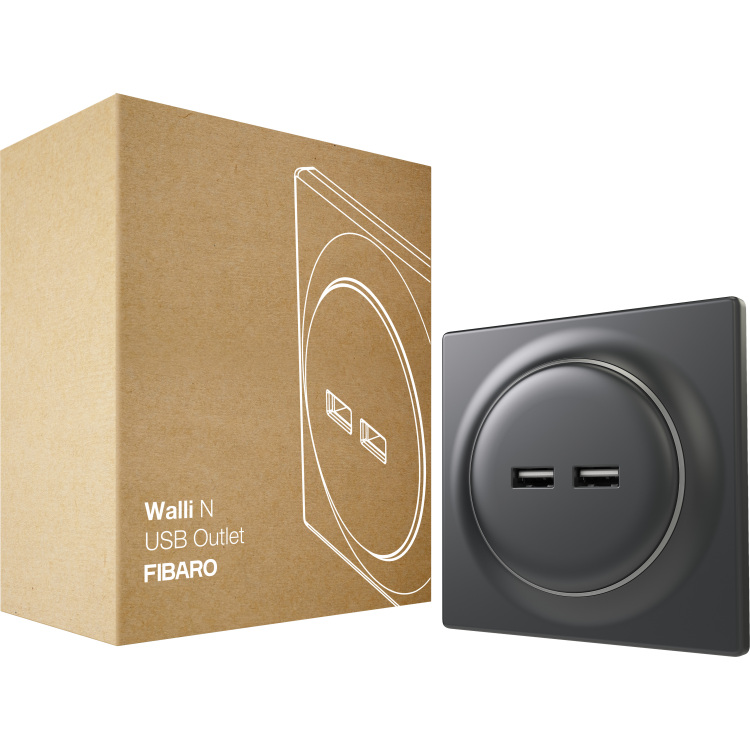 Fibaro Walli N USB Outlet schakel stekkerdoos