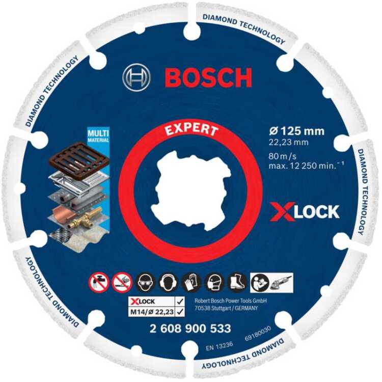 Bosch EXPERT Diamond Metal Wheel X-LOCK doorslijpschijf, Ø 125mm