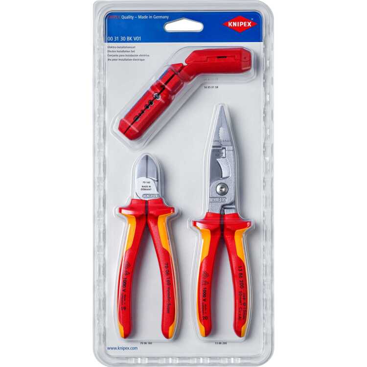 KNIPEX 00 31 30 BK V01 Elektro-Installatieset tangenset