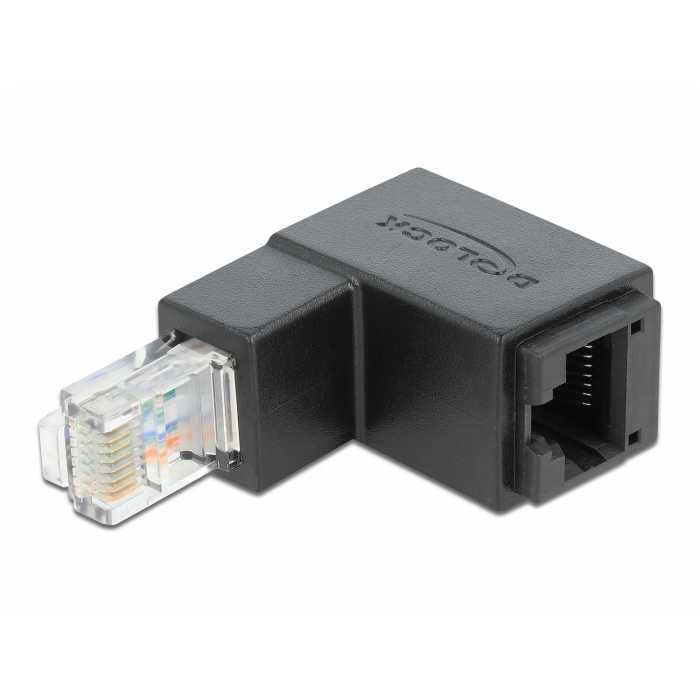 DeLOCK Adapter RJ-45 Cat.6 Stekker > Stopcontact, 90°