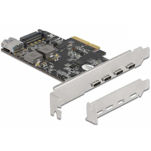 DeLOCK PCI Express x4 naar 4 x USB Type-C + 1 x USB Type-A - SuperSpeed USB 10 Gbps usb-controller