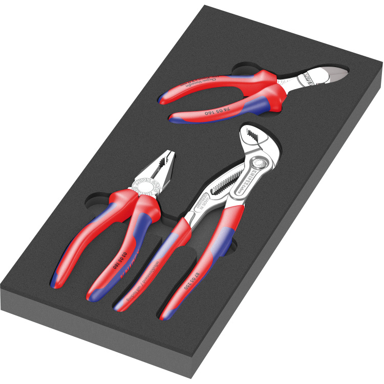 Wera 9780 Schuimrubberen inzetstuk met KNIPEX tangen Set 1, 3-delig tangenset