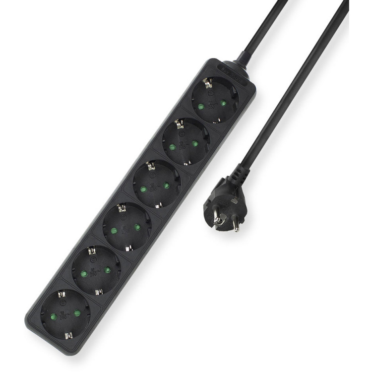 ACT Connectivity Stekkerdoos 6x, kabellengte 3 meter