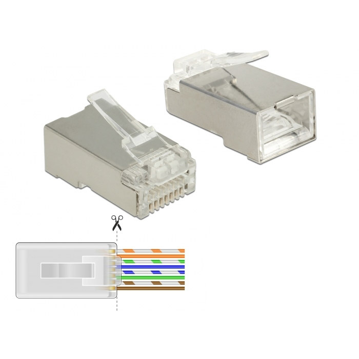 DeLOCK RJ45 Crimp+Cut Plug Cat.6 STP stekker