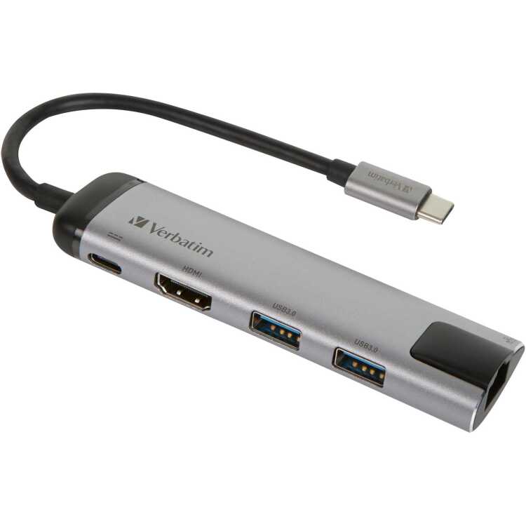 Verbatim USB 3.2 Gen 1 multiport hub, USB-C > 2x USB-A + USB-C + HDMI + RJ-45 usb-hub