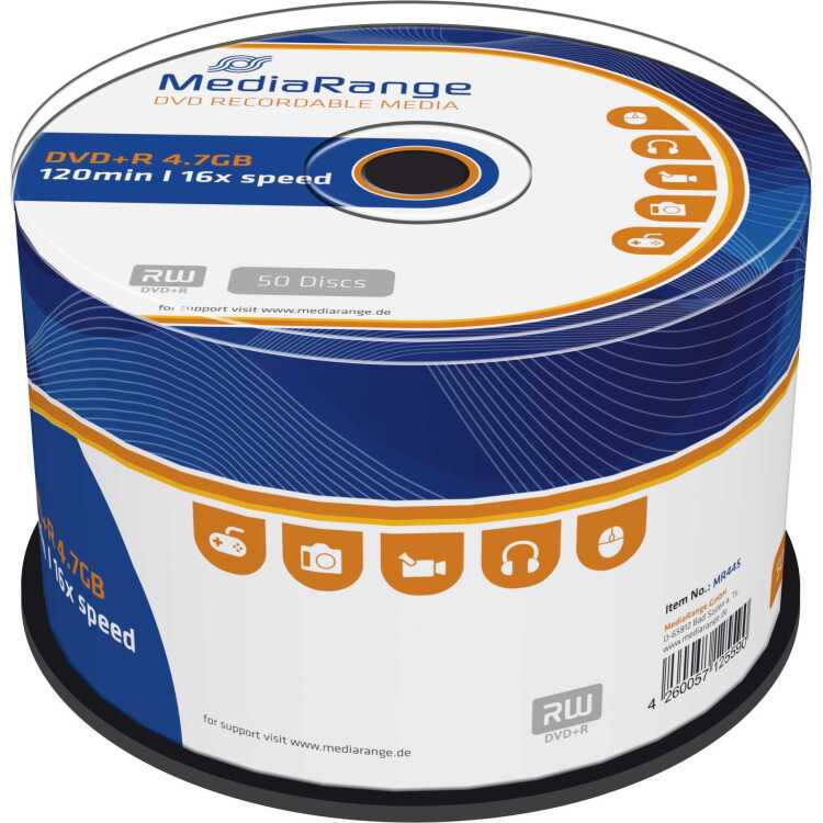 MediaRange DVD+R 4,7 GB blanco dvd's