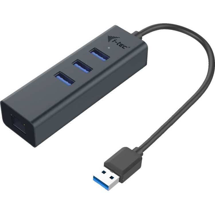 i-tec 3-Port USB 3.0 Metal + Gigabit LAN usb-hub