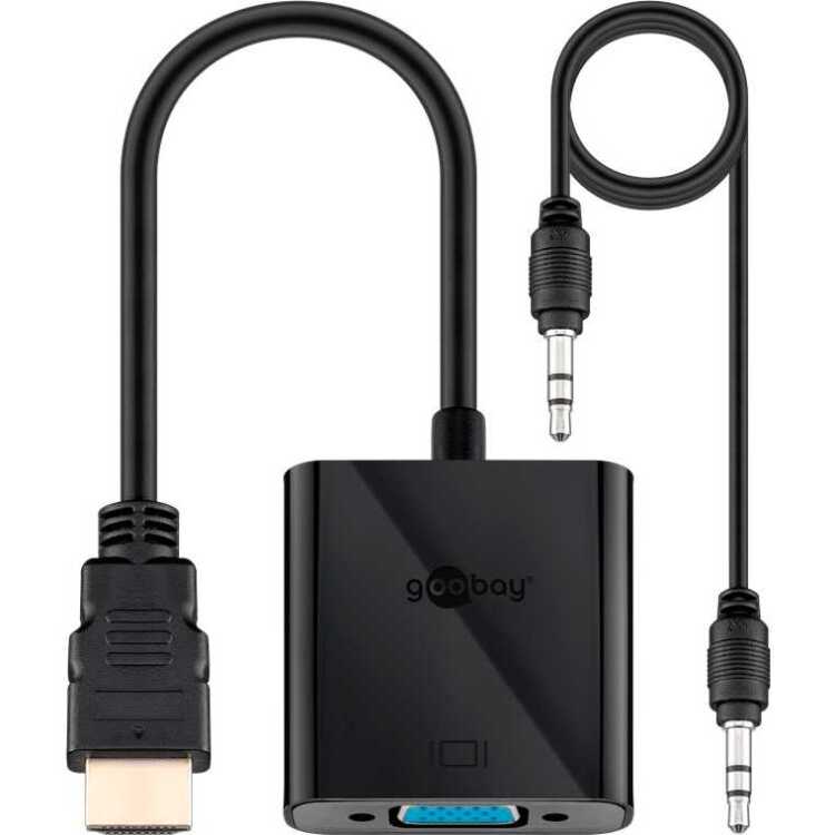goobay HDMI/VGA adapter, + 3,5mm Stereo