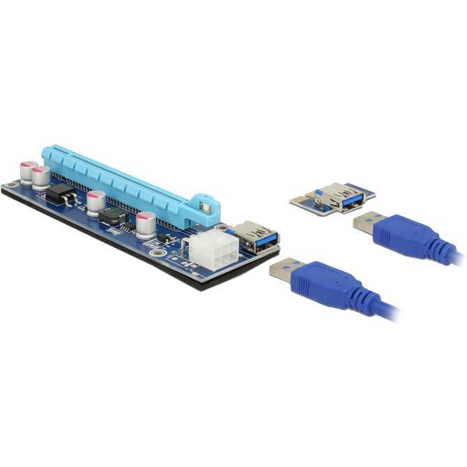 DeLOCK Riser Card PCI Express x1 > x16 met USB-kabel