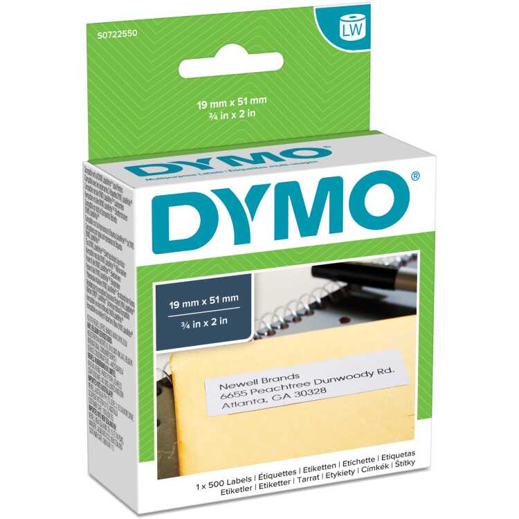 Dymo LW retouretiketten 19 x 51 mm label