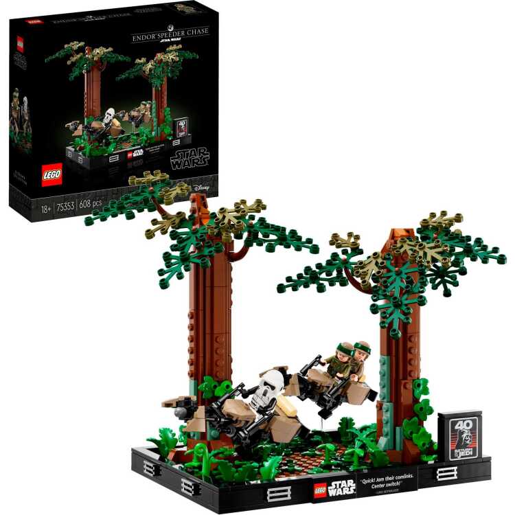 LEGO Star Wars - Endor speederachtervolging diorama Constructiespeelgoed