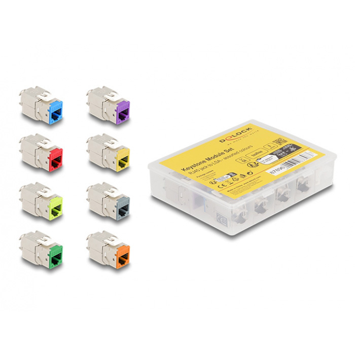 DeLOCK Keystone Module RJ45 Jack naar LSA Cat 6a toolfree, 8 stuks