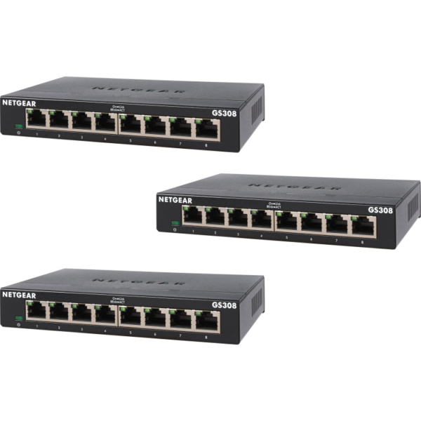 Netgear GS308-300PES, 3 pack switch