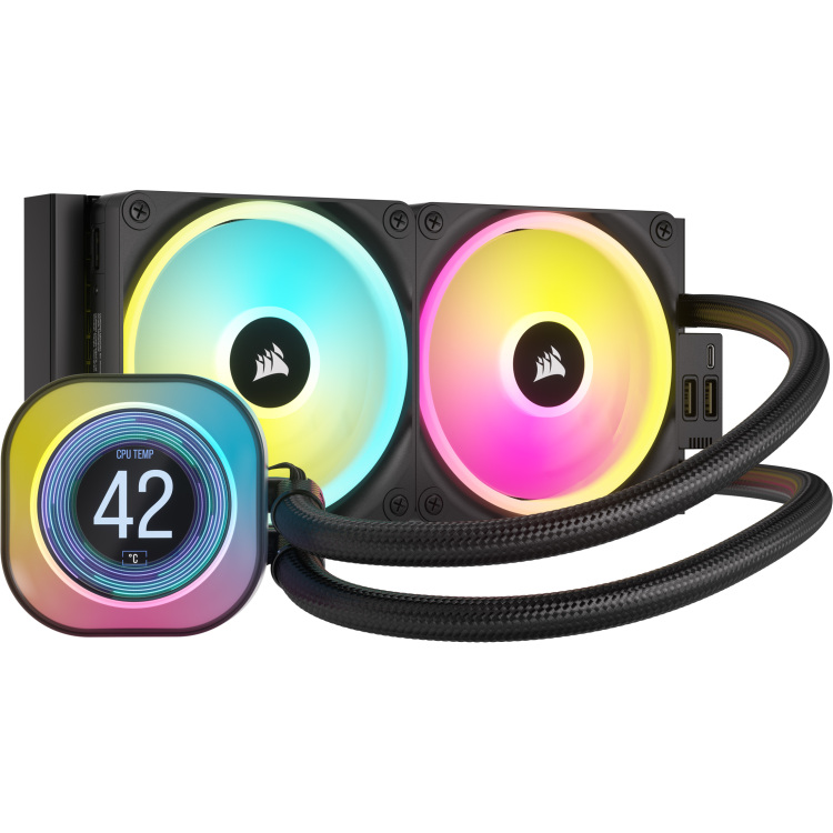 Corsair iCUE LINK H100i LCD Liquid CPU Cooler waterkoeling