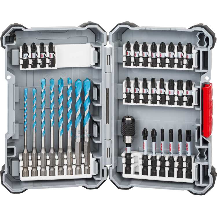 Bosch Slagvaste schroefbitset met multifunctionele boren, 1/4", 35-delig boor- en bitset