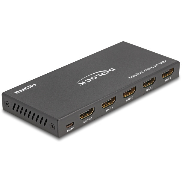 DeLOCK HDMI Switch 4 x HDMI in to 1 x HDMI out 8K 60 Hz