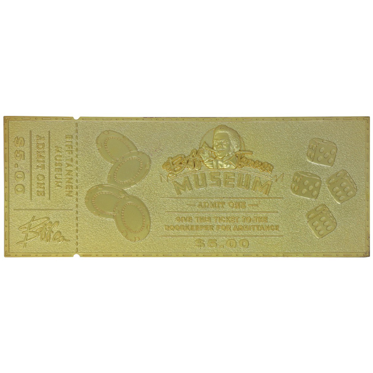 Diverse Back to the Future: Biff Tannen Museum Entrance 24k Gold Plated Ticket Replica decoratie