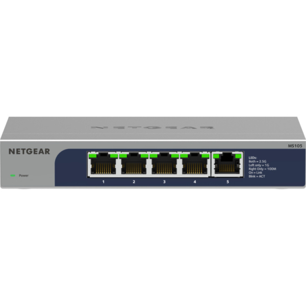 Netgear 5-poorts Multi-Gigabit 2,5G Ethernet Unmanaged switch, MS105