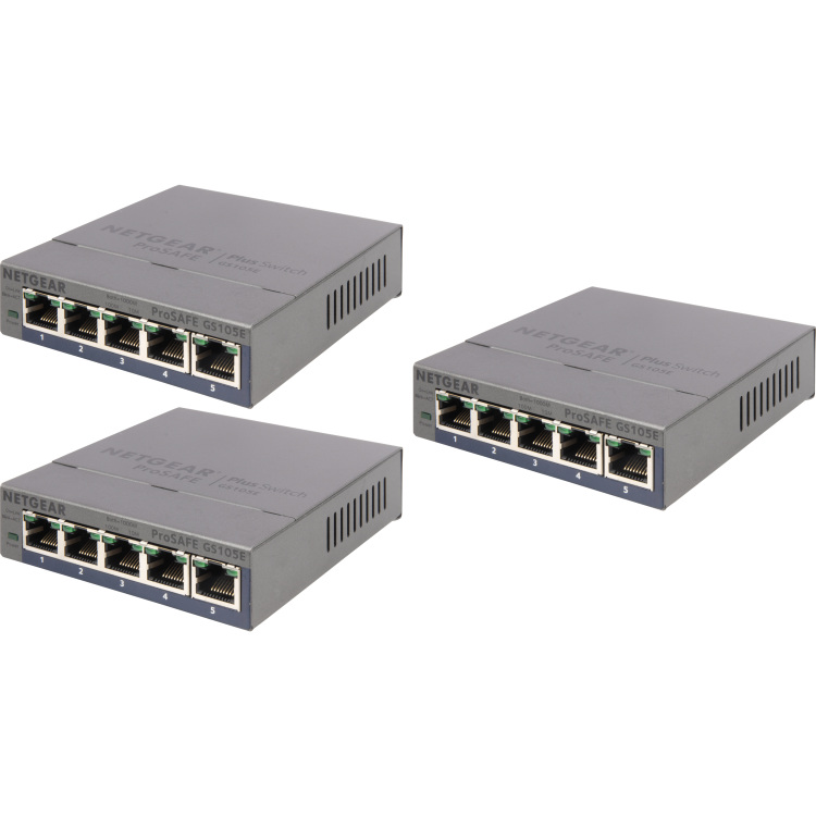 Netgear ProSAFE GS105E v2, 3 pack switch