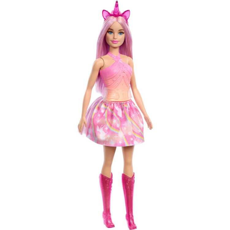 Mattel Dreamtopia - Eenhoornpop met roze haar en kleurrijke outfit