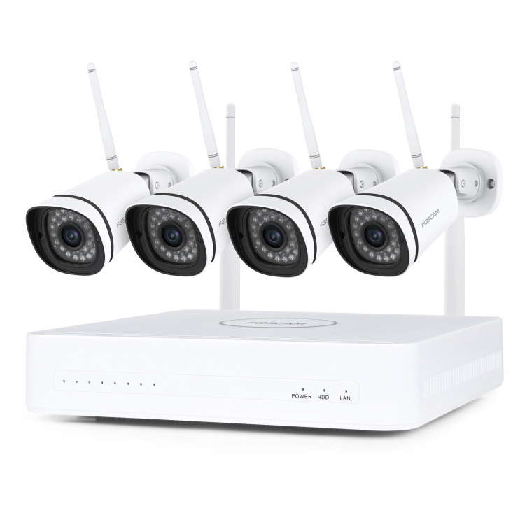 Foscam FN8108W-B4-1T, 2K/3MP 8-kanaals WiFi beveiligingsset beveiligingscamera