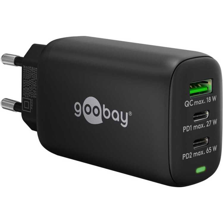 goobay USB-C PD GaN Multiport snellader (65 W) oplader