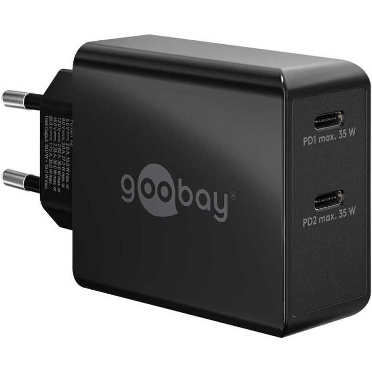 goobay USB-C PD Dual snellader (36 W) oplader