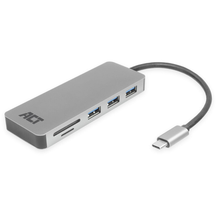 ACT Connectivity USB-C hub 3.0, 3x USB-A, cardreader, PD pass-through dockingstation
