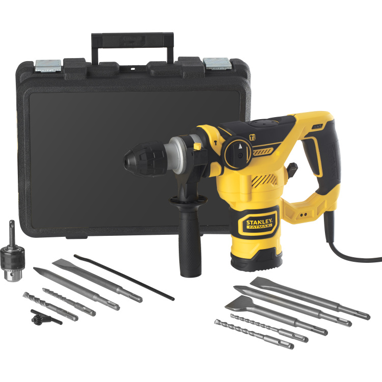 Stanley FATMAX 1250W Pneumatische boorhamer met 3-delige beitelset