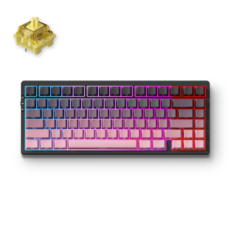 MCHOSE G75 Pro Black Pink Cream Shaft Tri-mode Gasket Structure Mechanical gaming toetsenbord