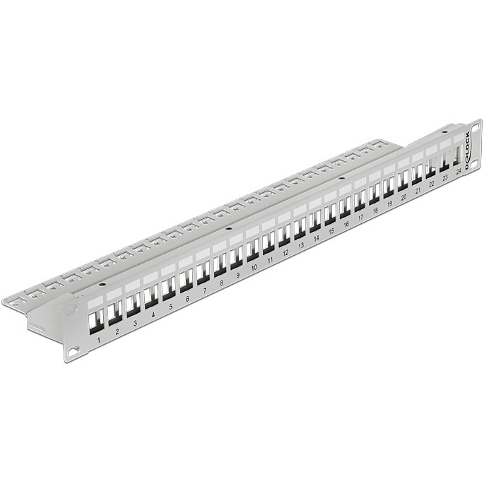 DeLOCK 19″ Keystone Patch Panel 24 Port grey patchpaneel