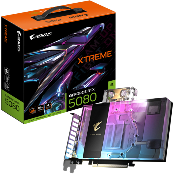 GIGABYTE AORUS GeForce RTX 5080 XTREME WATERFORCE WB 16G grafische kaart