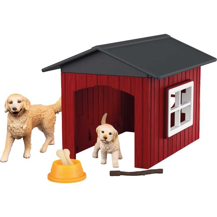 Schleich Farm World - Hondenhok met golden retrievers speelfiguur