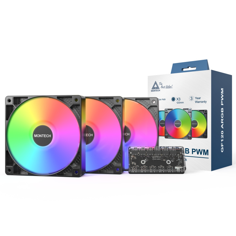 Montech GF120 ARGB PWM 3 in 1 Pack case fan