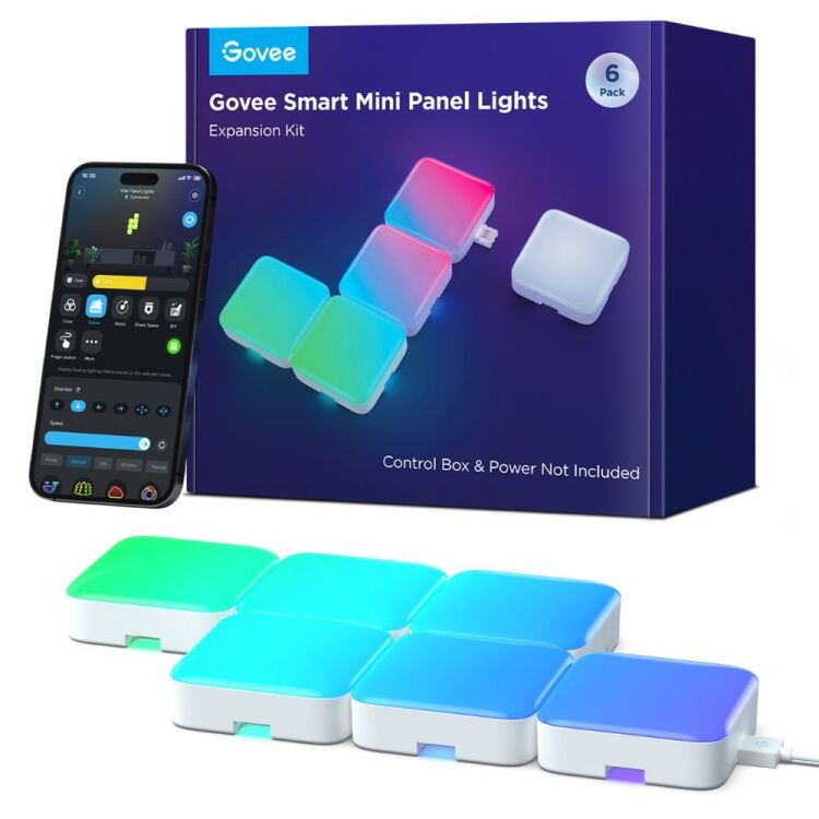 Govee Smart Mini Panel Lights Expansion Kit - 6-pack verlichting