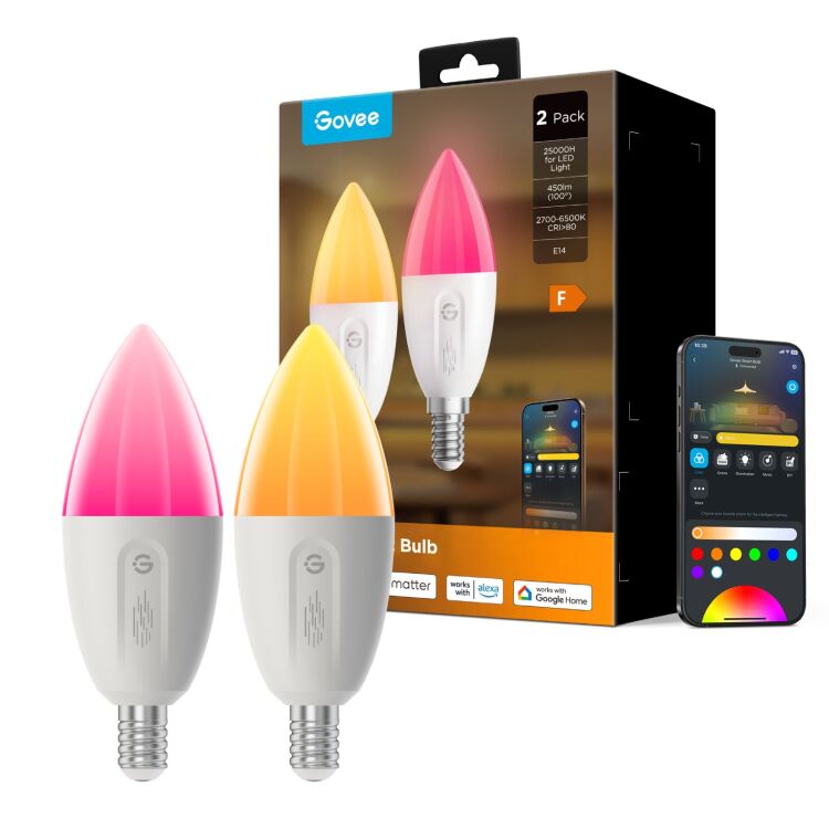 Govee Slimme dimbare E14 ledlampen - 2-pack