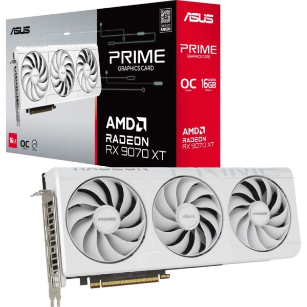 ASUS Radeon RX 9070 XT PRIME WHITE OC Edition grafische kaart
